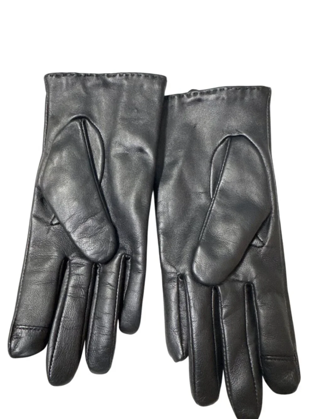 NWT Lauren Ralph Lauren Leather Stitched Gloves Black Size Medium